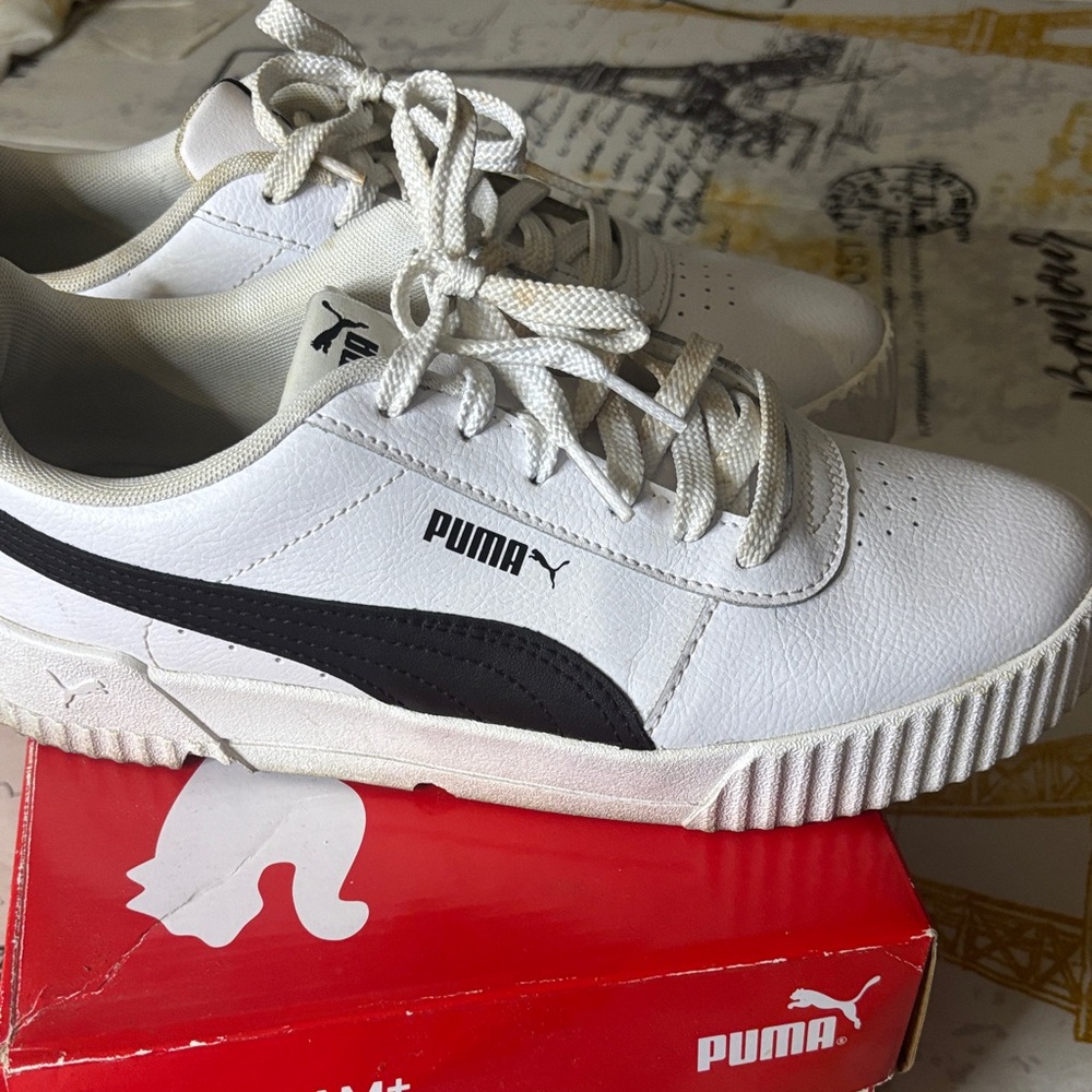 Puma Classic White and Black Sneakers